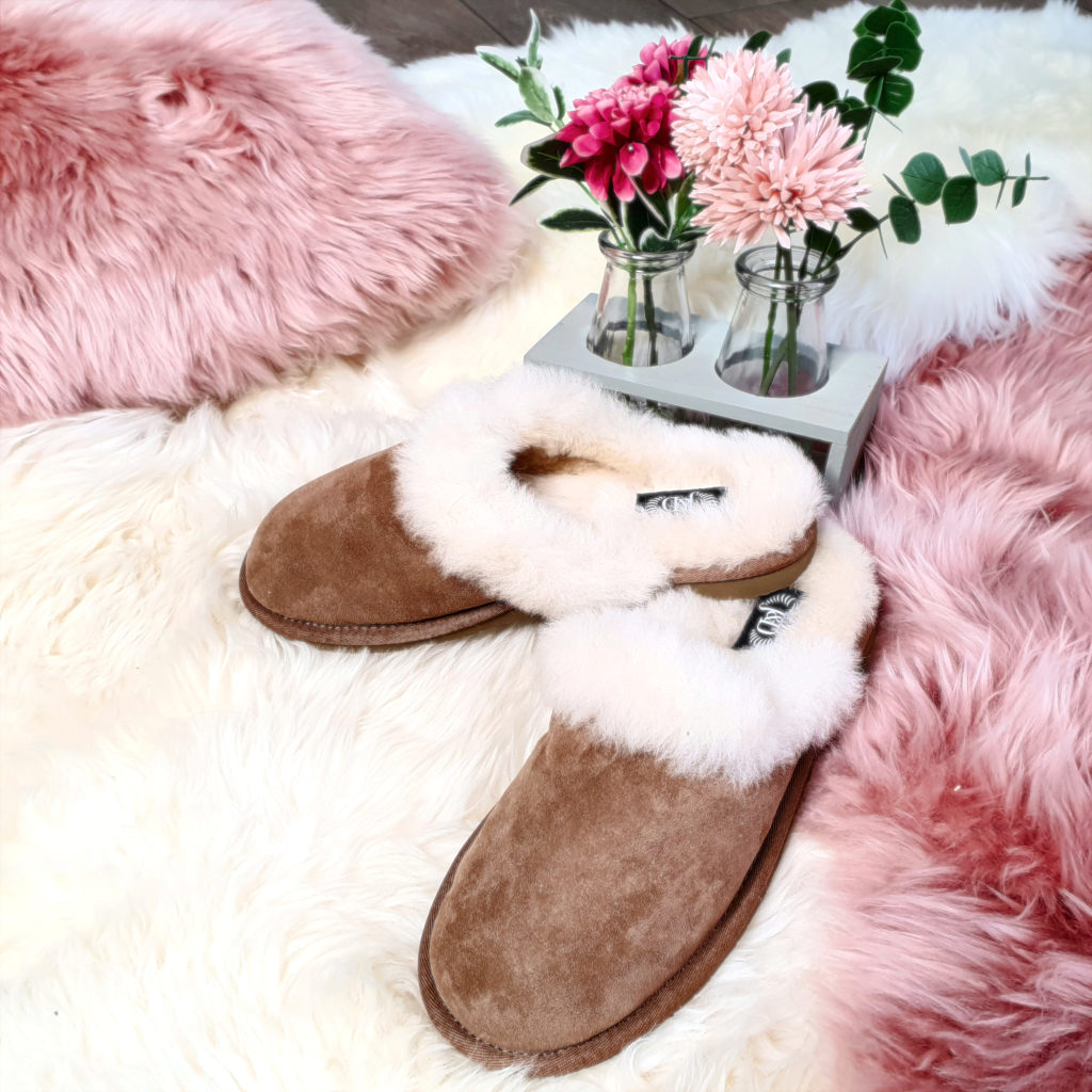 Ladies Chestnut Mule Sheepskin Slippers