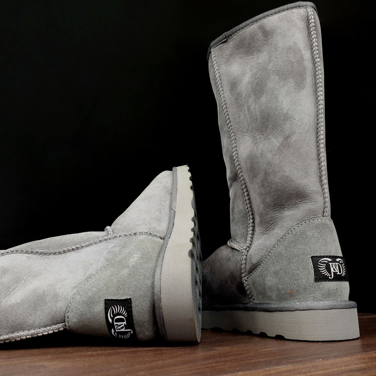 Grey Tall Sheepskin Boots: Jacobs \u0026 Dalton