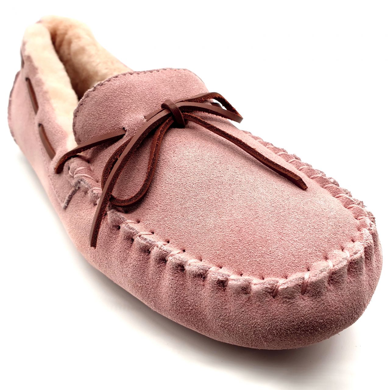 Ladies Pink Moccasin Slippers: Jacobs 
