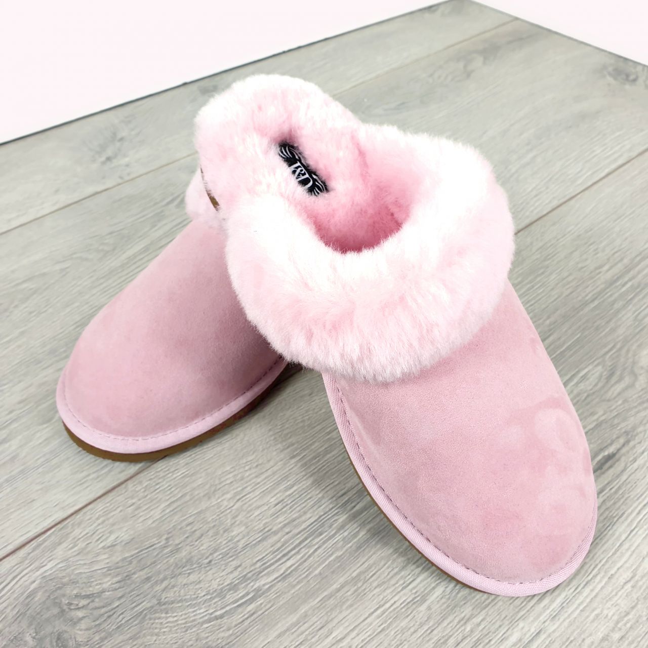 Pink sheepskin slippers