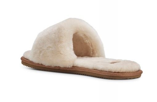 Shearling open shop toe slippers