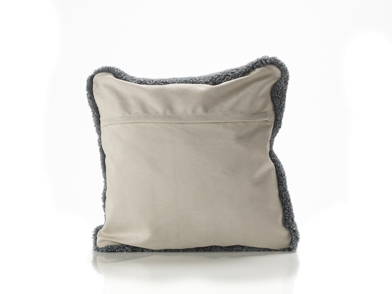Dark grey fluffy cushion clearance