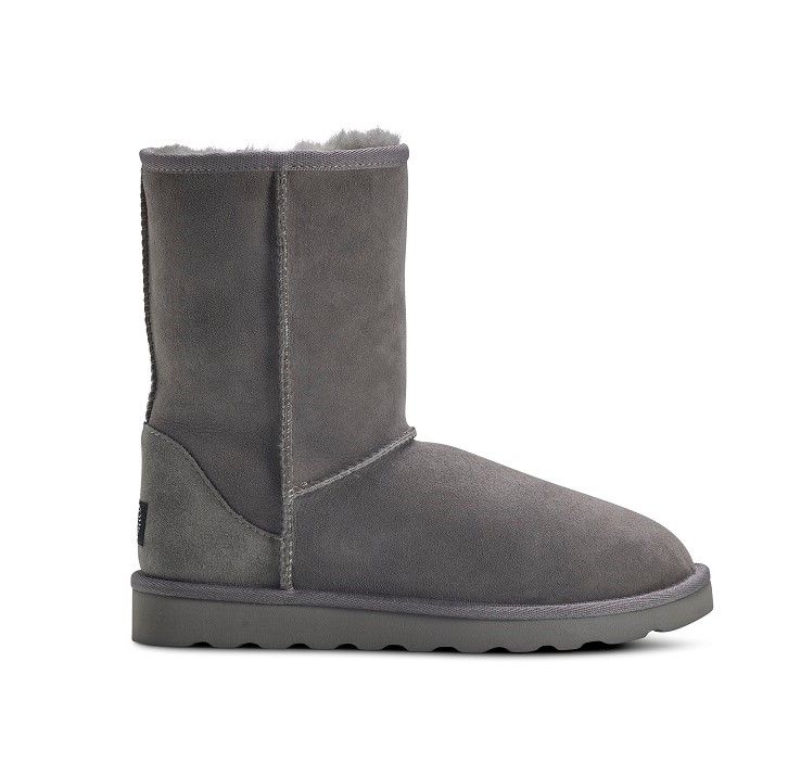 Grey sheepskin boots store