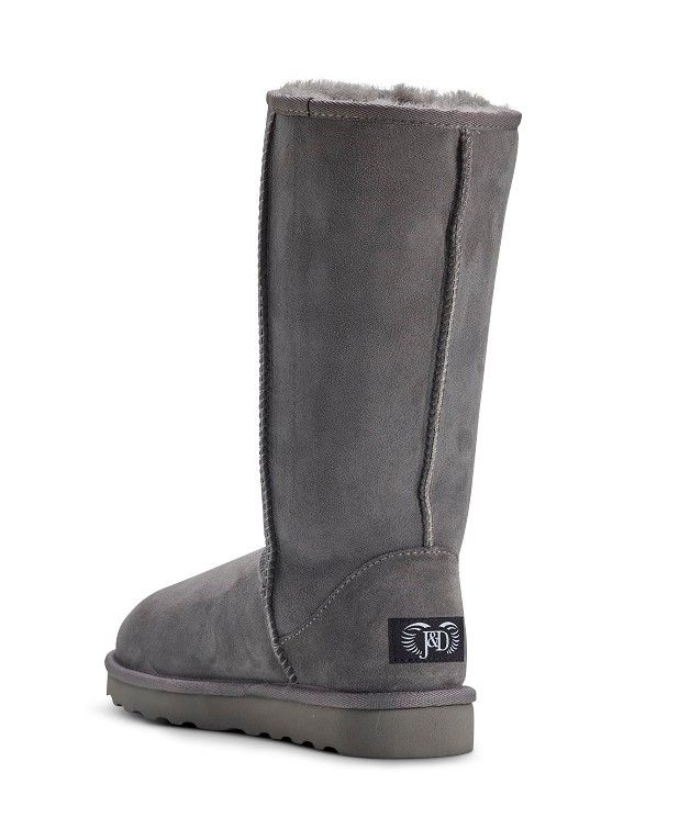 Gray on sale shearling boots