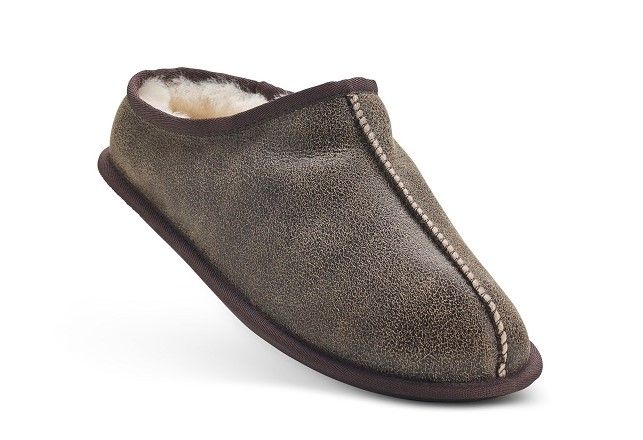 Mens leather slippers: sheepskin lined mule slippers by Jacobs & Dalton UK