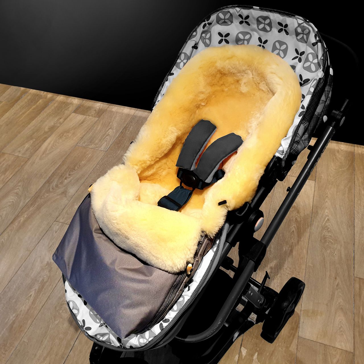 Molly Grey Sheepskin Footmuff