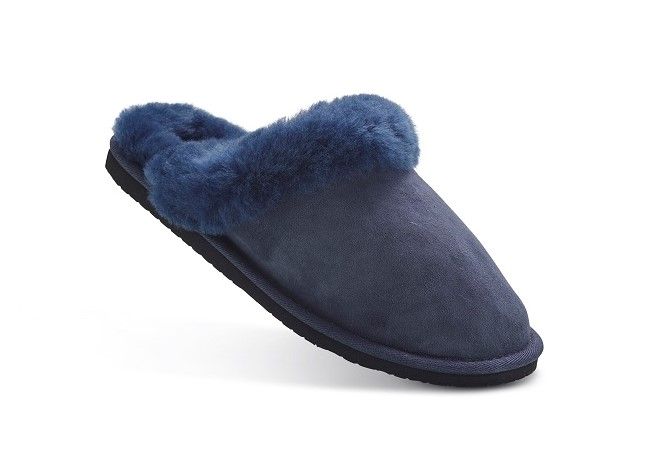 Navy sheepskin slippers new arrivals
