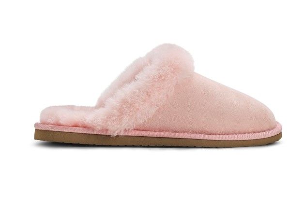 Ladies pink mule sales slippers