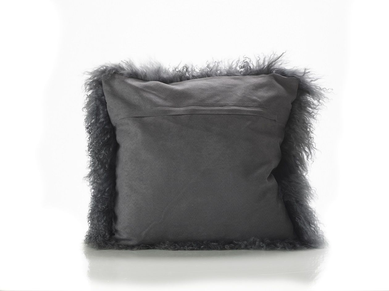 Grey top sheepskin cushion