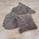 Image of Sahara Brown Curly Sheepskin Cushion