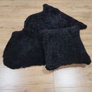 Image of Black Curly Sheepskin Cushion