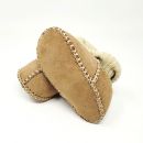 Image of Chestnut Baby Booties with Knitted Cuff