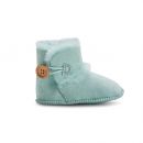 Image of Light Blue Sheepskin Baby Button Booties