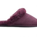 Image of Ladies Burgundy Mule Sheepskin Slippers