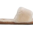 Image of Ladies Cream Open Toe Mule Sheepskin Slippers