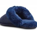 Image of Ladies Dark Blue Mule Sheepskin Slippers