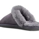 Image of Ladies 'Rabbit' Dark Grey Sheepskin Mule Slippers