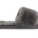 Image of Ladies Dark Grey Open Toe Mule Sheepskin Slippers