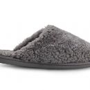 Image of Ladies Grey Curly Wool Sheepskin Mule Slippers