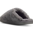 Image of Ladies Grey Curly Wool Sheepskin Mule Slippers