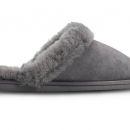 Image of Ladies Grey Mule Sheepskin Slippers