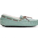 Image of Ladies Light Blue Moccasin Slippers