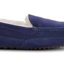 Image of Men's Navy Blue Moccasin Slippers
