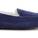 Image of Men's Navy Blue Moccasin Slippers