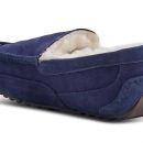 Image of Men's Navy Blue Moccasin Slippers