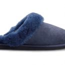 Image of Ladies Navy Blue Sheepskin Mule Slippers