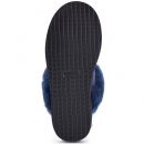 Image of Ladies Navy Blue Sheepskin Mule Slippers