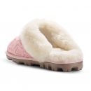 Image of Ladies Sheepskin Mule Slipper with Knitted Top - Pink