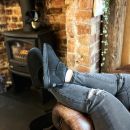 Image of Super Short Sheepskin Boots - Black