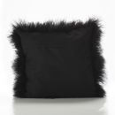 Image of Black Tibetan Sheepskin Cushion