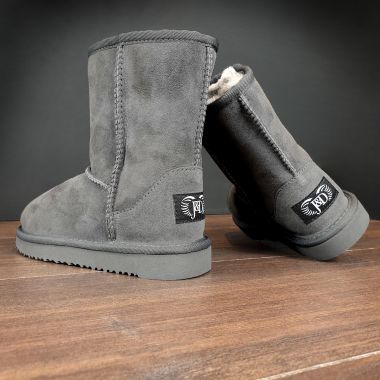 Kids Grey Classic Sheepskin Boots
