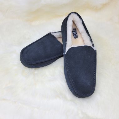 Men's Black Moccasin Slippers
