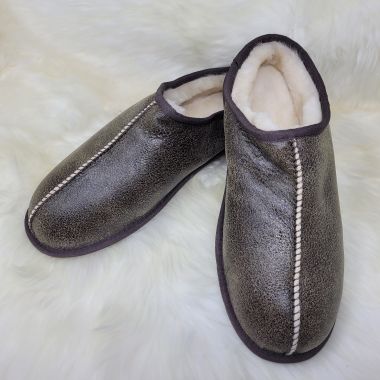 Men's Brown Sheepskin Mule Slippers