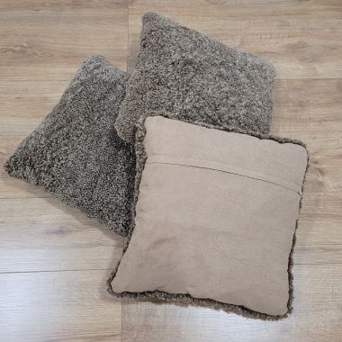 Sahara Brown curly wool cushions - clearance