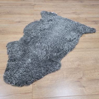 Graphite Grey Curly sheepskin rug - Clearance