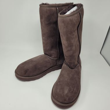 Tall Sheepskin Boots - Chocolate Size 8 - Clearance