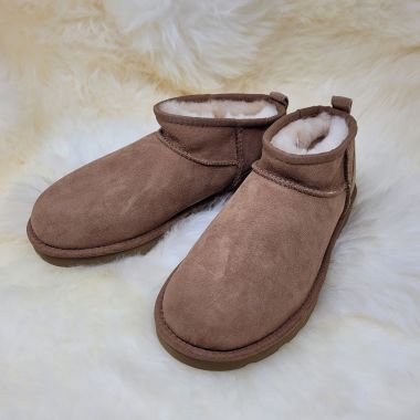 Super Short Sheepskin Boots - Chestnut