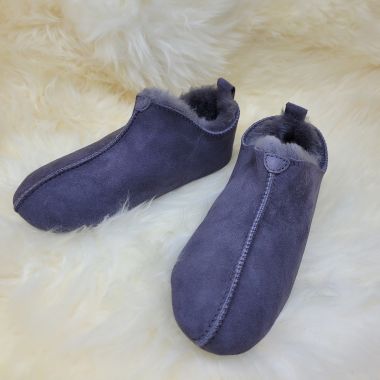Ladies 'Rabbit' Dark Grey Sheepskin Slipper Booties