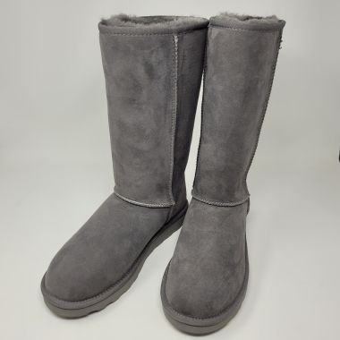 Grey Tall Sheepskin Boots - Clearance