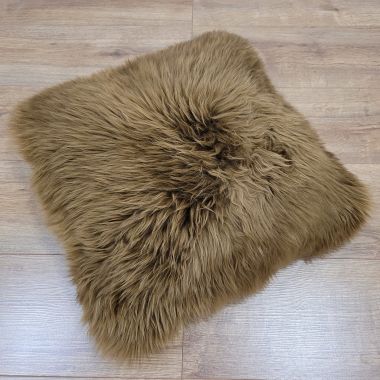 Brown sheepskin cushion - Clearance