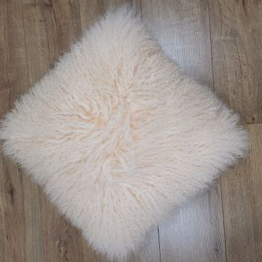 Pink Tibetan Sheepskin cushion - Clearance