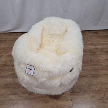 Sheepskin Cream White Beanbag - Clearance