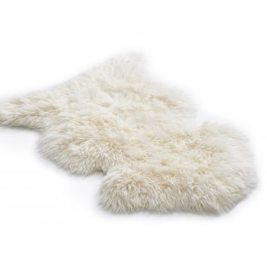 Cream White Back Country (Rustic) Sheepskin Rug