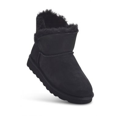 Black Extra Short Sheepskin Boots