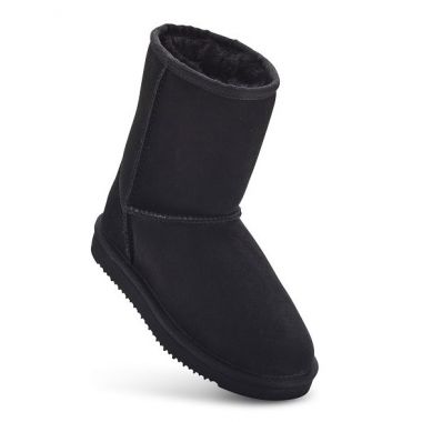 Kids Black Classic Sheepskin Boots