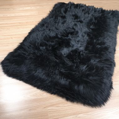 Black Luxury Sheepskin Pet Bed